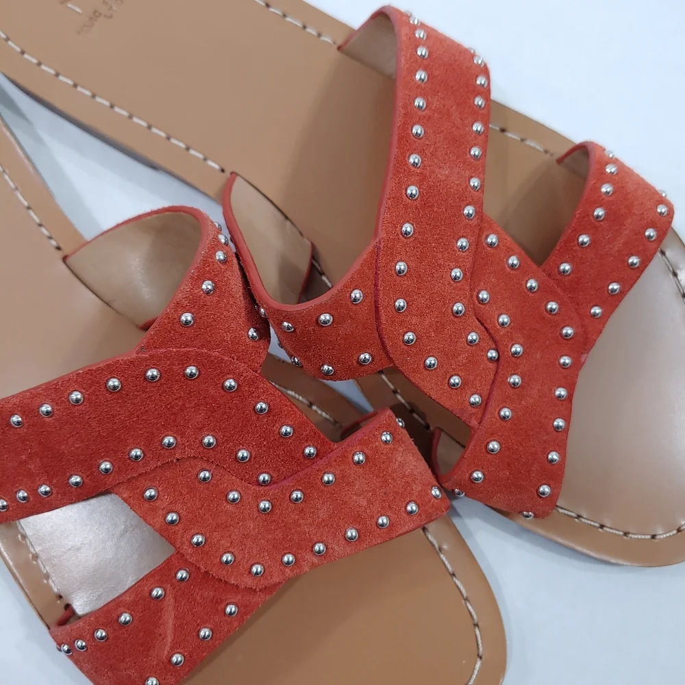 MARC FISHER SUEDE RAMIE SLIDE SANDAL